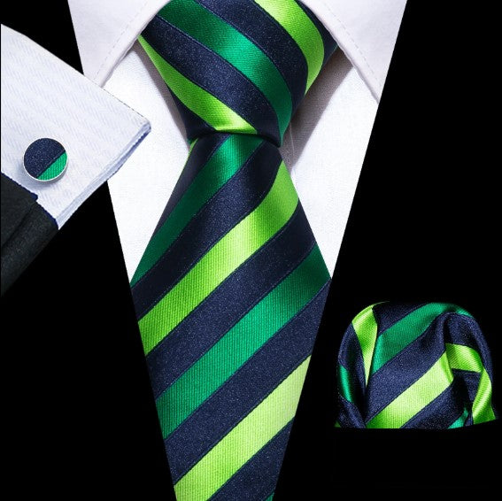 Green Stripes Tie Set