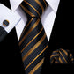 Gold And Black Stripes Tie Set