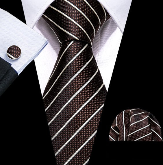 White Chocolate Stripes Tie Set