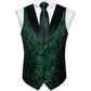 Green Floral Paisley Vest Set in Black - Masculine Clothes