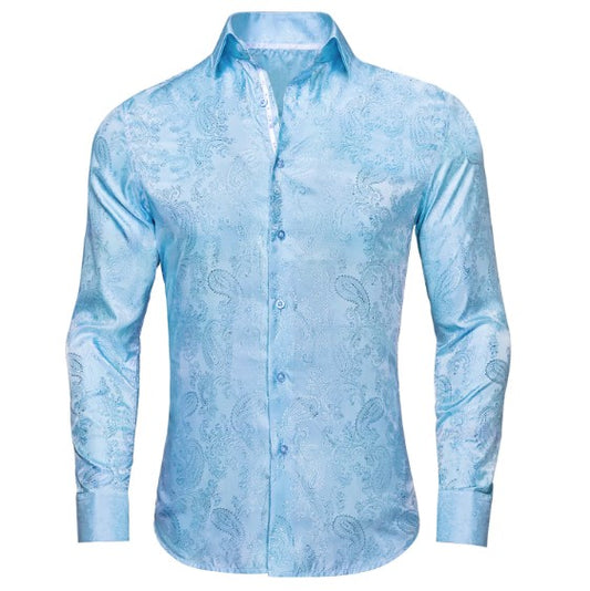 Powder Blue Silk Shirt
