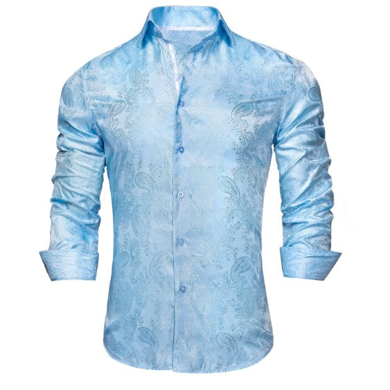 Powder Blue Silk Shirt