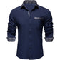 Plain Blue Silk Shirt - Masculine Clothes