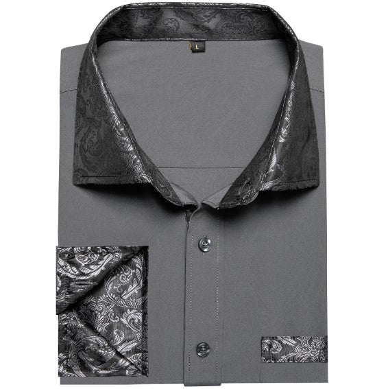 Plain Gray Silk Shirt