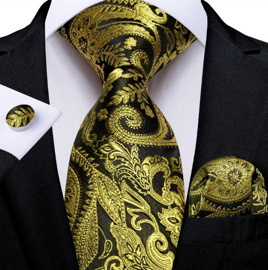 Luxury Yellow Gold Tie Set