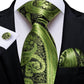 Moss Green Paisley Tie Set - Masculine Clothes