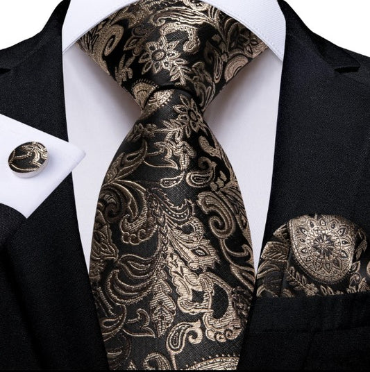 Choco And Cream Floral Tie Set