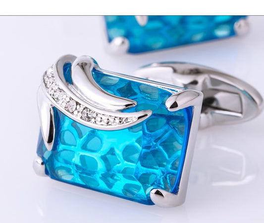 Crystal Blue Cufflinks