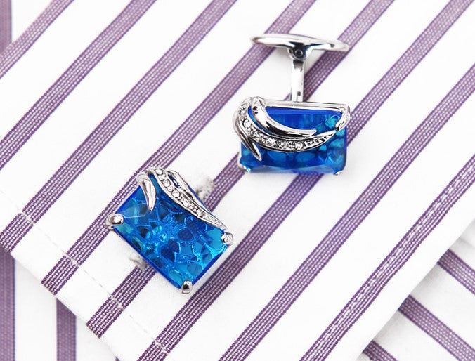 Crystal Blue Cufflinks