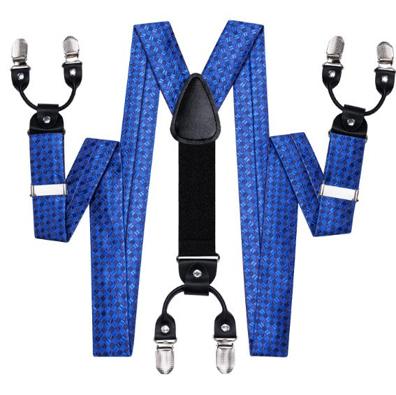 Double Blue Squares Suspender Set