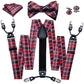 Red Checkered Suspender Set - Masculine Clothes