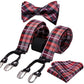 Red Checkered Suspender Set - Masculine Clothes