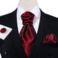Red Wine Paisley Ascot, Pocket Square and Cufflinks - Masculine Clothes