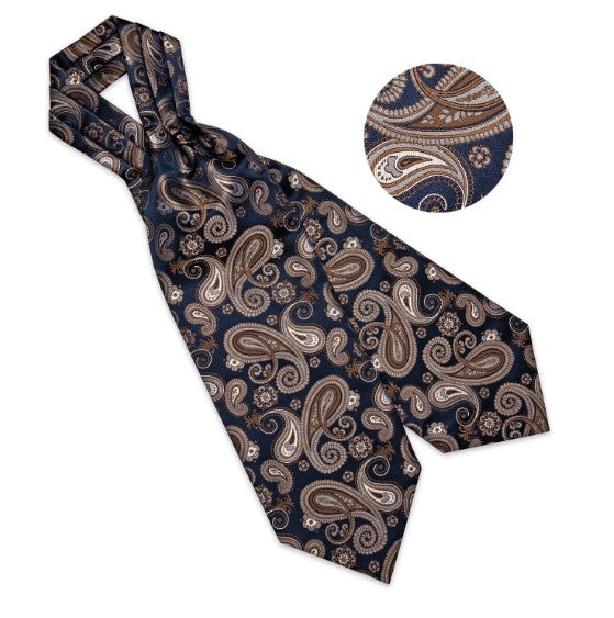 Wild Flower Paisley Ascot, Pocket Square and Cufflinks