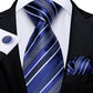 Blue Stripes Paisley Tie Set - Masculine Clothes