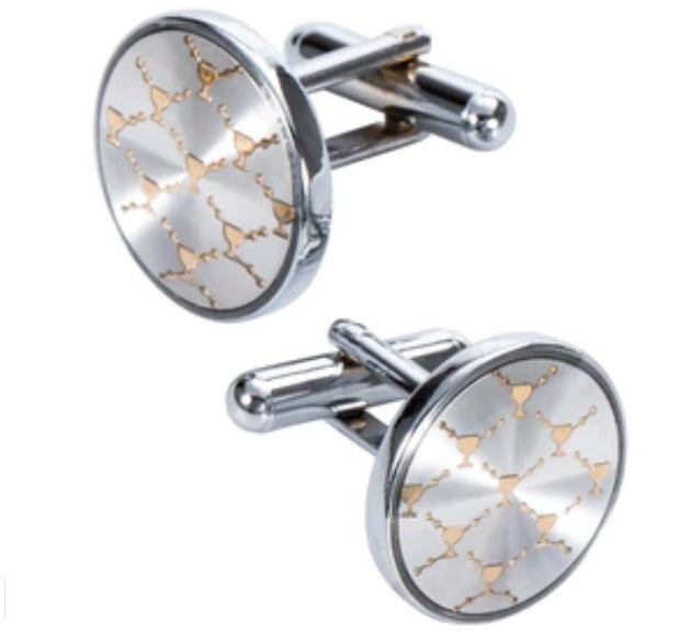 Golden Heart Tie Clip and Cufflinks inSilver