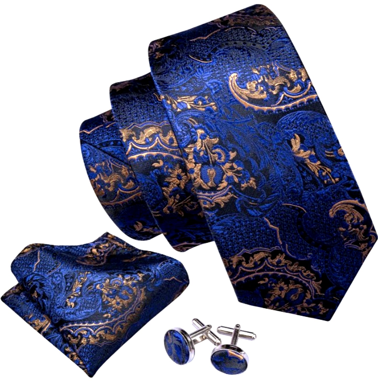 Flowers Across the Deep Blue Ocean Tie Set