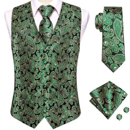 Green Leaves Paisley Vest Set