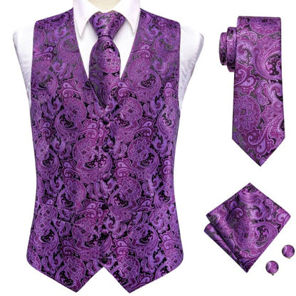 Lilac Garland Paisley Vest Set