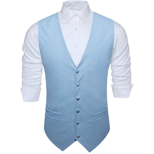 Ice Blue Plain Vest