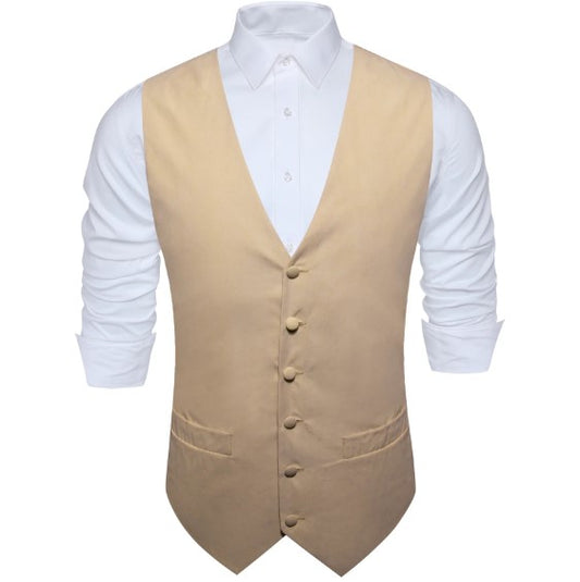 Beige Plain Vest