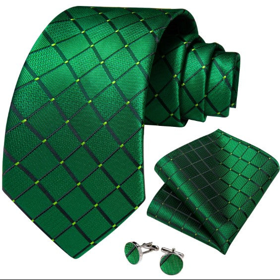 Forest Green with White Dots Tie Set