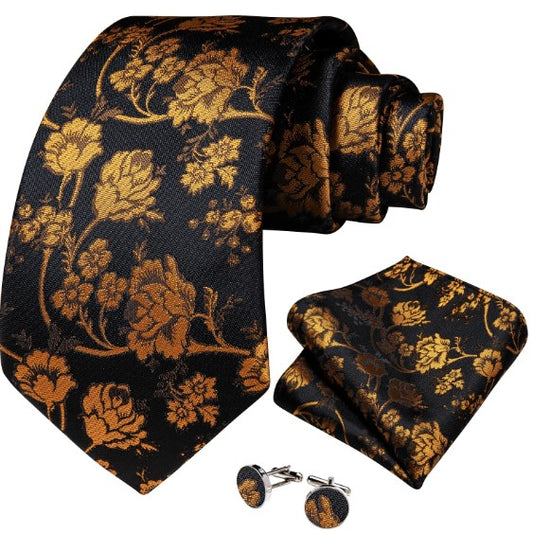 Azalea Gold Paisley Tie Set