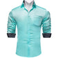 Mint Blue Plain Silk Shirt