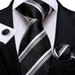 Gray and White Tie Set in Black - Masculine Clothes