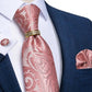 Pink Petals Silk Tie Ring, Pocket Square and Cufflinks - Masculine Clothes