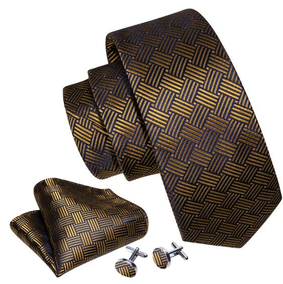 Native Mat Brown Silk Tie Set