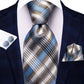 Light Blue Checkered Tie Set - Masculine Clothes