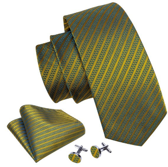 Yellow and Blue Silk Tie Set