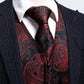 Red Heart Leaves In Black Vest and Tie - Masculine Clothes
