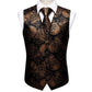 Chocolate Heart Leaves Vest and Tie - Masculine Clothes