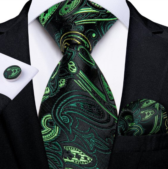 Shimmering Lime Green Tie Set