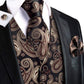 Brown Leaves Paisley Vest Set - Masculine Clothes