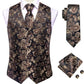 Brown Leaves Paisley Vest Set - Masculine Clothes
