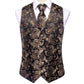 Brown Leaves Paisley Vest Set - Masculine Clothes