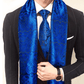 Royal Blue Floral Paisley Silk Scarf and Tie - Masculine Clothes