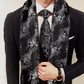 White Floral In Black Paisley Silk Scarf and Tie - Masculine Clothes