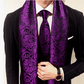 Purple Floral In Black Paisley Silk Scarf and Tie - Masculine Clothes