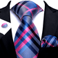 Pink and Blue Checkered Tie Set - Masculine Clothes