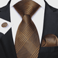 Brown Plaid Silk Tie Set - Masculine Clothes