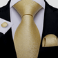 Luxury Gold Silk Tie Set - Masculine Clothes