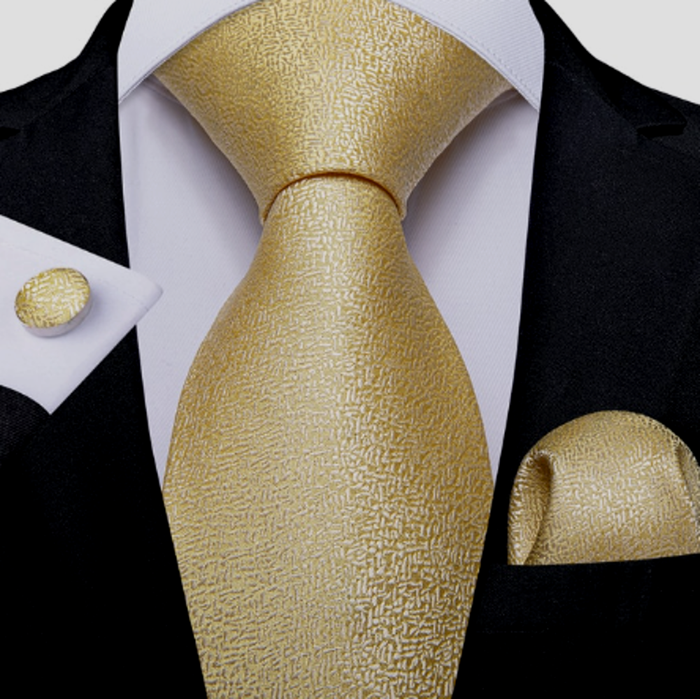 Luxury Gold Silk Tie Set