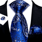 White Vineyard In Blue Silk Tie Set - Masculine Clothes