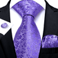 Lavender Tiny Leaves Silk Tie Set - Masculine Clothes