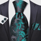 Beautiful Flower In Midnight Black Tie Set - Masculine Clothes