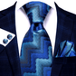 Zigzag Blue Colours Silk Tie Set - Masculine Clothes